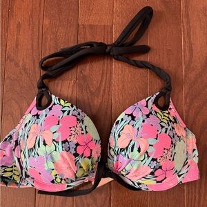 Victoria's Secret Dark Neon Floral Bikini Top